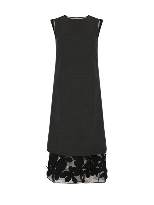 Abito Artemisia in fresco di lana con dettagli in organza Liviana Conti | L5WP26Y49-0